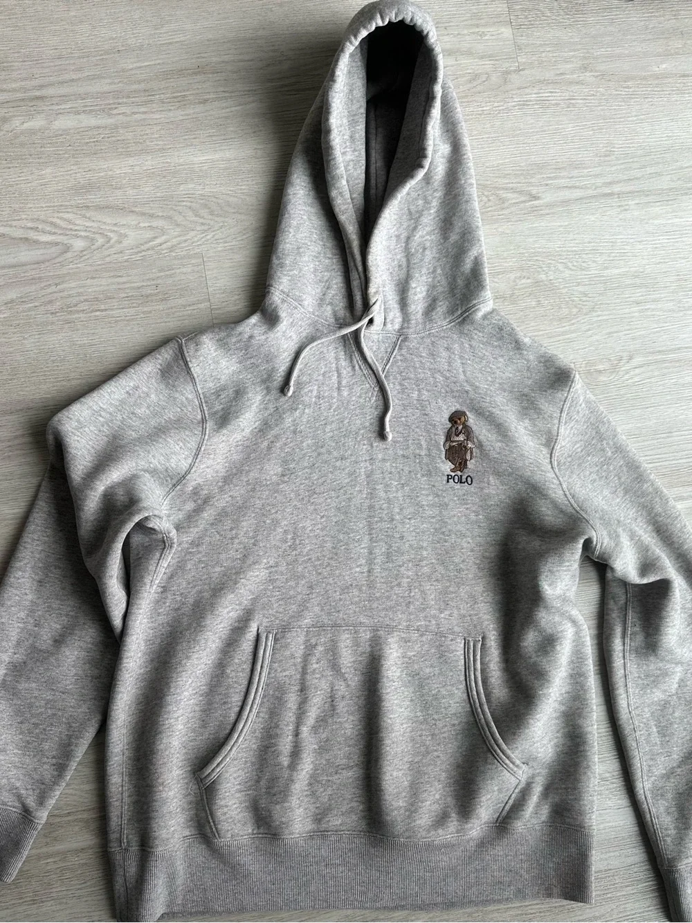 Polo by Ralph Lauren Heather Gray Men's Hoodie with Embroidered Bear